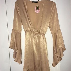 Brand new gold dress with tie belt
